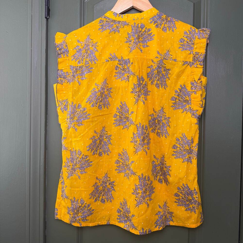 NWT Ro's Garden Dawson Floral Boho Spring Shirt Blouse Gold Yellow Provence XS - Picture 4 of 4